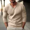Ropa de punto para hombre de Europa y América, nueva para otoño e invierno, cuello en V, ajustada, fina, de manga larga, suéter para hombre, camisa base