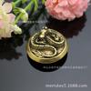 Vintage velho polido cuproníquel latão tridimensional chinês dragão totem financeiro fivela decorativo fivela carteira de couro fivela financeiro pano