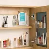 Caja de almacenamiento para gabinete con espejo, organizador de cosméticos para pared, mascarillas faciales, labiales, gadget para baño, estante de almacenamiento detrás de la puerta del gabinete del baño