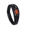 Popular Pulsera Tejida de Estilo Oscuro de Amazon con Piedra Natural Ojo de Tigre y Joyería de Cuero de Doble Capa de Moda para Hombre
