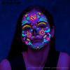 Adesivos de Tatuagem Fluorescentes de Halloween para Venda Quente Transfronteiriça Dia dos Mortos Rosto da Morte Mascarado Adesivos de Tatuagem Neon