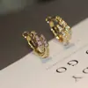 Celebridad de Internet Luz en Vivo Lujo Mismo Pendientes Incrustados de Circonita Hueso de Serpiente Diseño de Nicho Pendientes de Aguja de Plata S925 44187