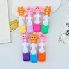Caneta Marca-Texto Criativa Fofa de Cabeça de Boneca Desenho Animado Caneta Marcadora para Estudantes Caneta de Aquarela Multicolorida Caneta Marcadora para Diário e Anotações