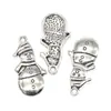 26 Tipos de Colgantes Antiguos de Plata con Temática Navideña DIY Accesorios de Joyería Retro de Aleación Colgantes para Collares y Pulseras Transfronterizos