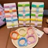 Anillo de Toalla de Color Caramelo para Niños, Diadema con Bola de Cola de Melocotón para Niñas, Anillo para el Cabello para Niñas Pequeñas, Paquete de 5