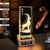 Trofeo de cristal personalizado con grabado interno, grabado láser 3D de modelos de edificios, modelos escolares, reloj, recuerdo luminoso