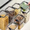 Lata sellada Frasco de almacenamiento de cocina transparente Caja de almacenamiento para productos secos, bocadillos, granos y cereales Botella de almacenamiento Nueces A prueba de humedad A prueba de polvo