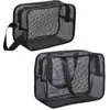 1 pieza Bolsa de Malla para Ducha, Organizador de Secado Rápido, Portátil, Bolsa Tote para Artículos de Tocador, Bolsa con Cremallera Lavable para Baño, Gimnasio, Viaje, Natación, Camping