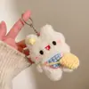 Chaveiro Coelho Voando Pingente de Bolsa Laço Desenho Animado Fofo Pelúcia Luxo Leve Pequeno Presente Boneca Boneca Ornamentos Pendurados