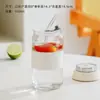 Vaso de Cola de 16 oz con Tapa de Bambú y Madera Tapa de Bambú Tapa de Madera Vaso para Jugo Bebida Fría Estilo Ins Vaso de Vidrio para Agua Personalizado