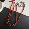 Cadena para Teléfono con Cuentas Estilo Dopamina, Correa Cruzada, Cadena Colgante de Doble Hebilla, Accesorio para Bolso de Cámara