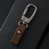 Chaveiro de couro bovino de primeira camada transfronteiriça, atacado, chaveiro de metal simples, fivela, cabeça, chaveiro Amazon