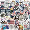 50 Peças de Adesivos Graffiti do 250º Aniversário Americano para Decorar Tablets, Capas de Celular, Patinetes, Computadores e Adesivos à Prova d'Água