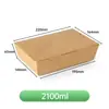 Caja de Papel Kraft Personalizada con Tapa, Lonchera Rectangular, Lonchera Desechable Engrosada para Llevar, Especial para Estilo Camping