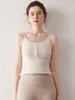 Nuevo Suéter de Cachemira Pura para Mujer Otoño e Invierno Cuello Redondo Corte Ajustado Se Puede Usar por Fuera Camisola Top sin Mangas Suéter Tejido Base