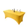 Capa de mesa retangular plana para eventos de casamento ao ar livre, toalha de mesa elástica, exportação por atacado, capa de mesa elástica com impressão personalizada
