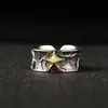 Novo Anel Aberto Estrela de Cinco Pontas Personalizado Retrô da Yuhong, Anel de Dedo Indicador Estrela de Cobre Cravejada Moda Punk Tendência