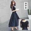 Vestido de noite preto pequeno para mulheres banquete temperamento ocasião formal aniversário desempenho vestido anfitrião pode ser usado em horários normais