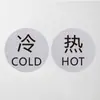 Adesivos indicativos de água quente e fria em acrílico, à prova d'água e adequados para uso doméstico, com lembretes amigáveis, adesivos de parede para banheiros de hotel, indicando água quente e fria