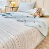 Nueva Tipo a Cubre Cama de Terciopelo de Algodón para Bebé con Algodón y Terciopelo por un Lado, Algodón Puro y Terciopelo de Leche por un Lado, Cubre Cama Individual Disponible por Ambos Lados