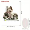 Elegante Estatua de Ángel y Paloma de Acrílico con Base - Versátil para el Hogar, la Oficina o el Café