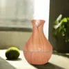 Fabricante Amazon Criativo Pequeno Vaso Criativo Madeira Grão Pequeno Vaso USB Colorido Luz Escritório Umidificador