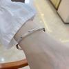 Pulseira feminina banhada a prata S925 aberta personalidade simples anel Mobius prego areia pulseira pulseira presente jovem