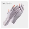 Luvas de Proteção Solar e UV de Verão para Mulheres, Finas de Seda de Gelo Sem Dedos para Tela Sensível ao Toque, Direção e Ciclismo, Antiderrapantes, Comprimento Médio, Respiráveis
