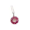 Venta al por mayor de fábrica Popular Colgante de Rubí Natural Plata S925 Incrustado Piedra Principal 3*4 Joyería de Lujo Venta Directa de Fábrica