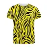 Camiseta de Manga Corta para Hombre de Moda Veraniega, Patrón de Rayas de Venta Caliente Europea y Americana, Impresión Digital 3D, Camisa de Secado Rápido