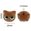 Nuevas Cuentas de Cabeza de Gato con Ojos Grandes Dibujados Aterciopeladas para Cadena de Teléfono Móvil DIY Llavero Accesorios de Joyería Cuentas Sueltas Venta al por Mayor