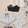 Línea Directa Transfronteriza Europea y Americana 2025 Nuevo Conjunto de Pijama para Mujer Pantalones Sexy Estampados Se Pueden Usar Fuera de Casa Ropa para el Hogar Cómodo