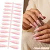 Puntas de Uñas Europeas y Americanas de Moda de Gama Alta Mate de Punta Larga, Colección de Color Sólido, Piezas para Uñas, 24 Piezas