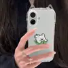 Capa Transparente de Orelhas de Gato para Celular Apple Capa Apple Cordão Airbag Anti-Queda Capa Protetora para Celular Simples e de Alta Qualidade