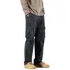 Pantalones cargo de camuflaje verde militar multibolsillos de alta calle americana para hombre, marca de moda Otoño 2026, holgados, pierna ancha, retro, rectos, casuales