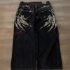 Pantalones vaqueros Y2K de estilo hip-hop bordados, estilo Harajuku, para hombre, comercio electrónico transfronterizo, 2024