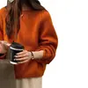 Suéter de Tricô Estilo Francês Pulôver Suave Novo Feminino Outono Agulha Grossa Estilo Solto Preguiçoso Top