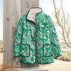 2025 Sitio Independiente Transfronterizo Temu Moda Femenina Chaqueta Acolchada de Algodón Estampado Digital Floral Chaqueta de Algodón para Mujer F252