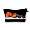Novo estilo coreano saco de maquiagem piano guitarra música tema de viagem saco de armazenamento ao ar livre grande capacidade impresso saco de lavagem