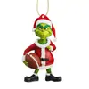 Adorno Navideño del Grinch Jugador de Fútbol Árbol de Navidad Transfronterizo Nuevo Producto Decoración del Hogar Acrílica Monstruo de Cabello Verde