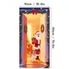 Capa de Porta de Natal 2026 Transfronteiriça Papai Noel Novo Produto Caminhão Vermelho Caminhão de Fazenda Guirlanda Capa de Porta