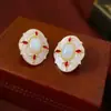 Pendientes redondos de aguja plateada con forma de gota de agua con diamantes, perlas y cristales, pendientes retro estilo vintage, accesorios para orejas de mujer sencillos y a la moda
