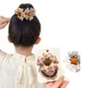 Nuevo Lazo para el Pelo de Flor de Tela Color Café con Leche para Niños, Cola de Caballo, Moño, Lazo para el Pelo Duradero de Alta Elasticidad