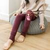 D086 Leggings de Algodón Grueso y Coloridos con Forro de Felpa para Niñas en Otoño e Invierno Pantalones Cálidos para Niños Grandes y Niñas Pequeñas Botas