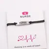 Pulseira Faça um Desejo Cartão de bênção Pulseira pingente de trevo de quatro folhas Fio de cera Pulseira vendas diretas da fábrica