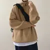 Novo Suéter Cardigan Casaco Masculino Moda Outono e Inverno Versátil Aconchegante Estilo Hong Kong Cor Sólida Gola Alta Zíper Suéter Suéter Masculino