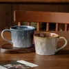 Taza de agua muy atractiva, taza de café vintage, taza de cerámica, taza para el hogar, taza para el desayuno al por mayor, taza a juego de lujo ligero para parejas