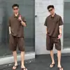 Nuevo conjunto de shorts casuales versátiles y cómodos para hombre, estilo 'old money', relajado, de manga corta, para el día a día, personalizado