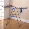 En stock percha plegable de suelo para ropa secado de ropa en interiores colgar zapatos toalla percha móvil en forma de ala