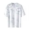 Camiseta Tie-Dye de Algodón Puro con Estampado de Marca de Moda de Comercio Exterior Camiseta de Manga Corta Estilo Popular Juvenil Camiseta Casual